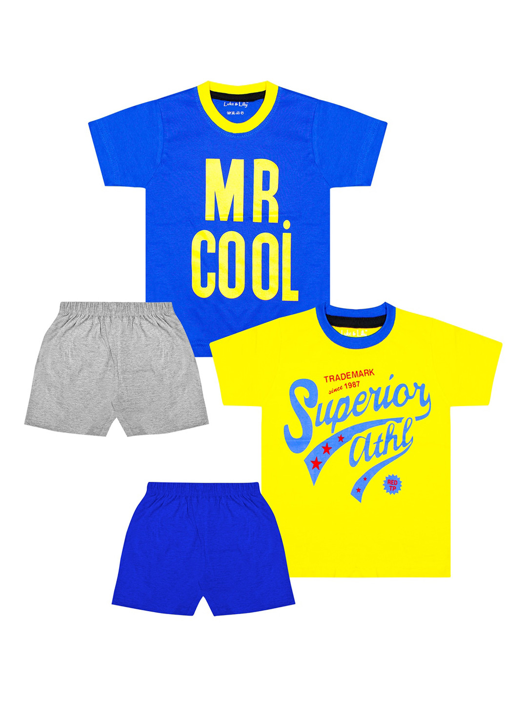 

Luke & Lilly Boys Pack Of 2 Printed T-shirt with Shorts, Blue