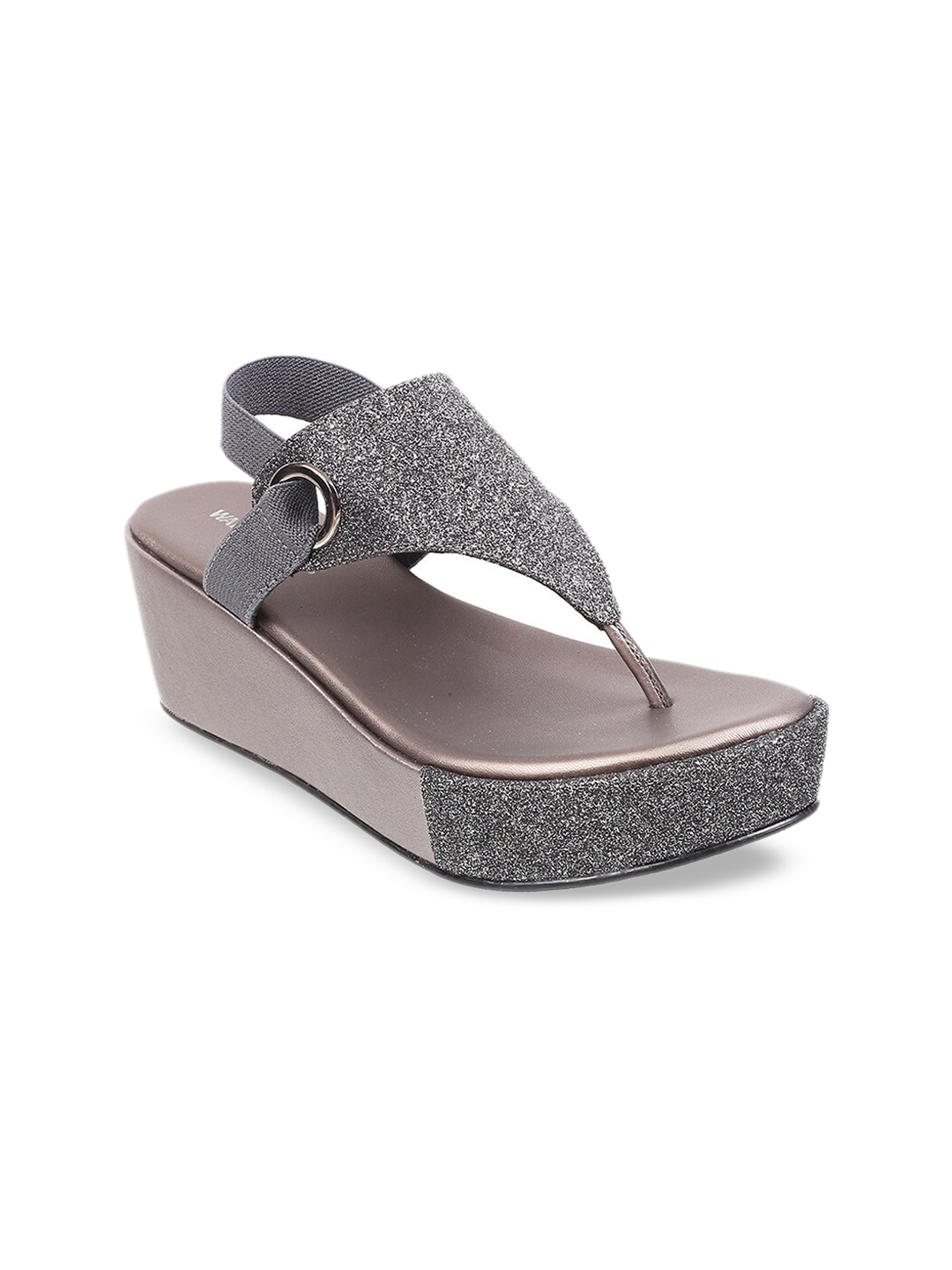 

WALKWAY by Metro Women Silver-Coloured Embellished Flatform Heels