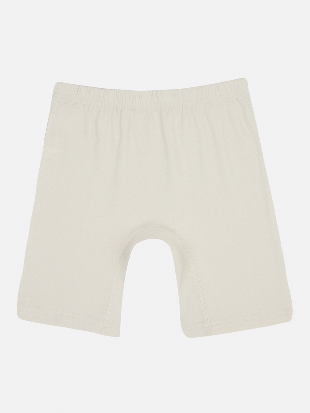 

PROTEENS Girls Off-White Solid Slim Fit Sports Shorts