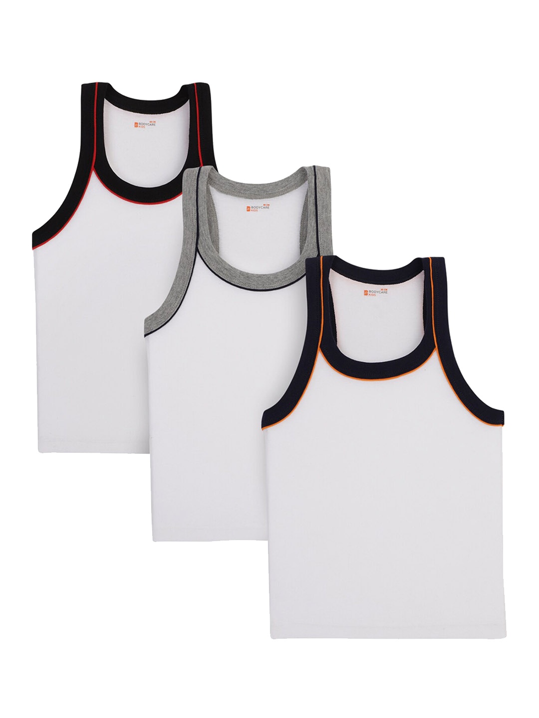 

Bodycare Kids Boys Pack Of 3 Solid Innerwear Vests KGA2011ABC, White