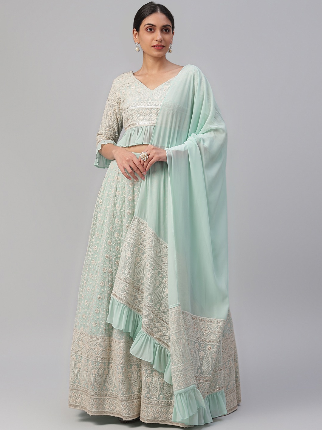 

Libas Blue Ready to Wear Lehenga & Blouse with Dupatta