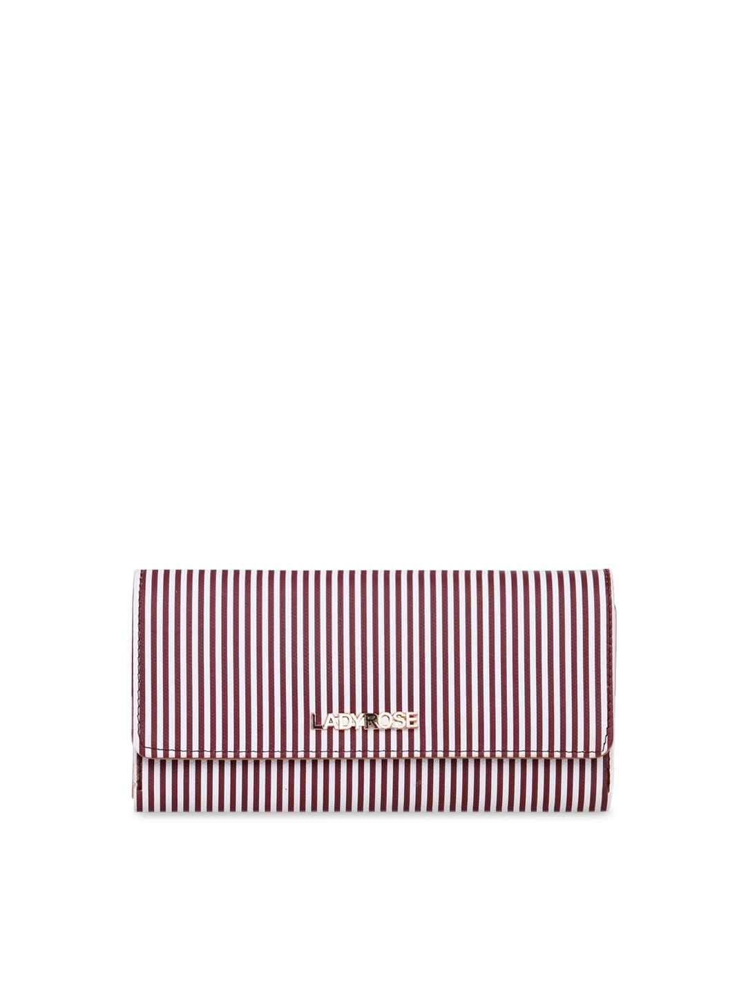 WOMEN MARKS Brown & White Striped Clutch