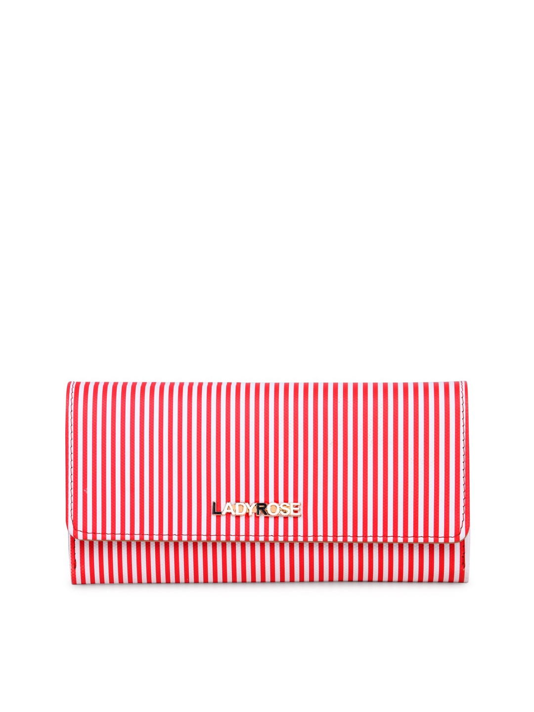 

WOMEN MARKS Women Red & White Striped Two Fold Wallet