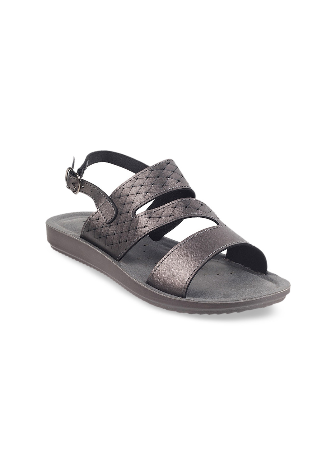 

WALKWAY by Metro Women Grey Solid Open Toe Flats
