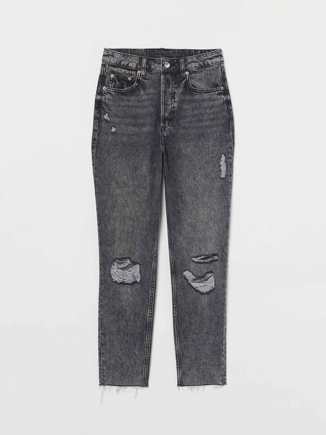 

H&M Women Grey Slim Mom High Ankle Jeans