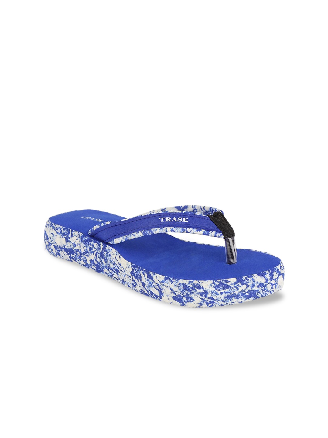

TRASE Women Blue & White Printed Heels