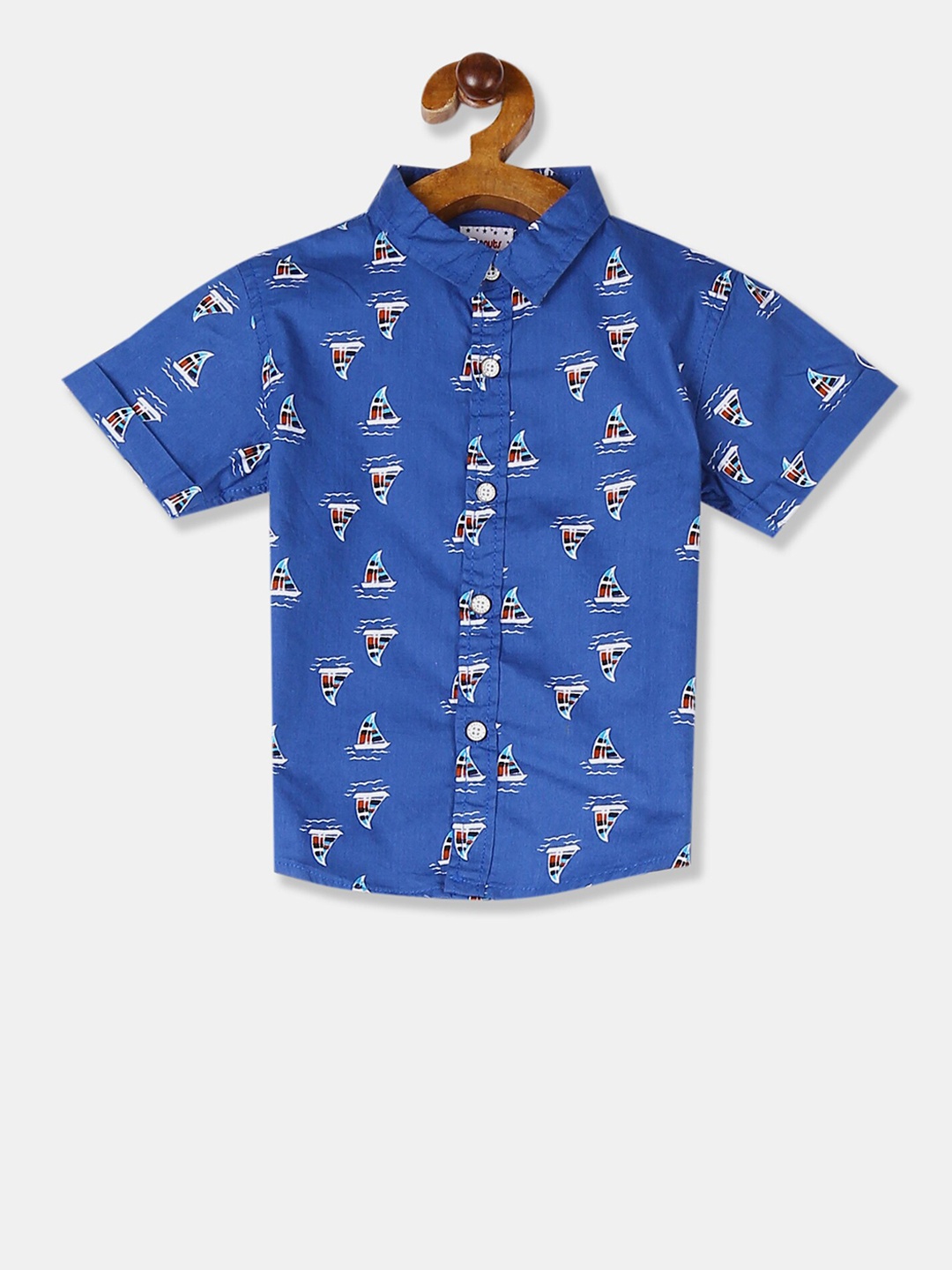 

Donuts Boys Blue Regular Fit Printed Casual Shirt