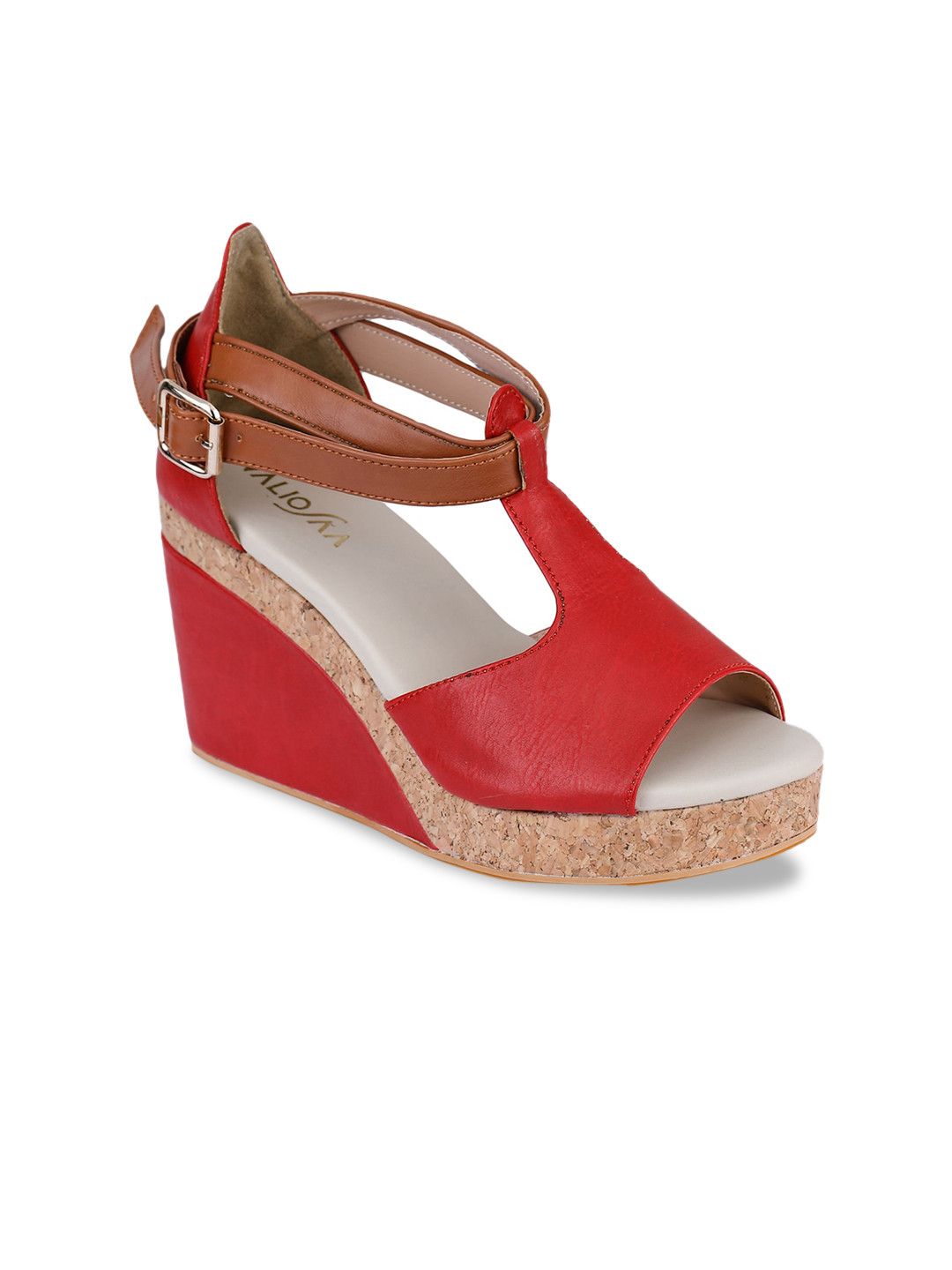

VALIOSAA Women Red Solid Sandals