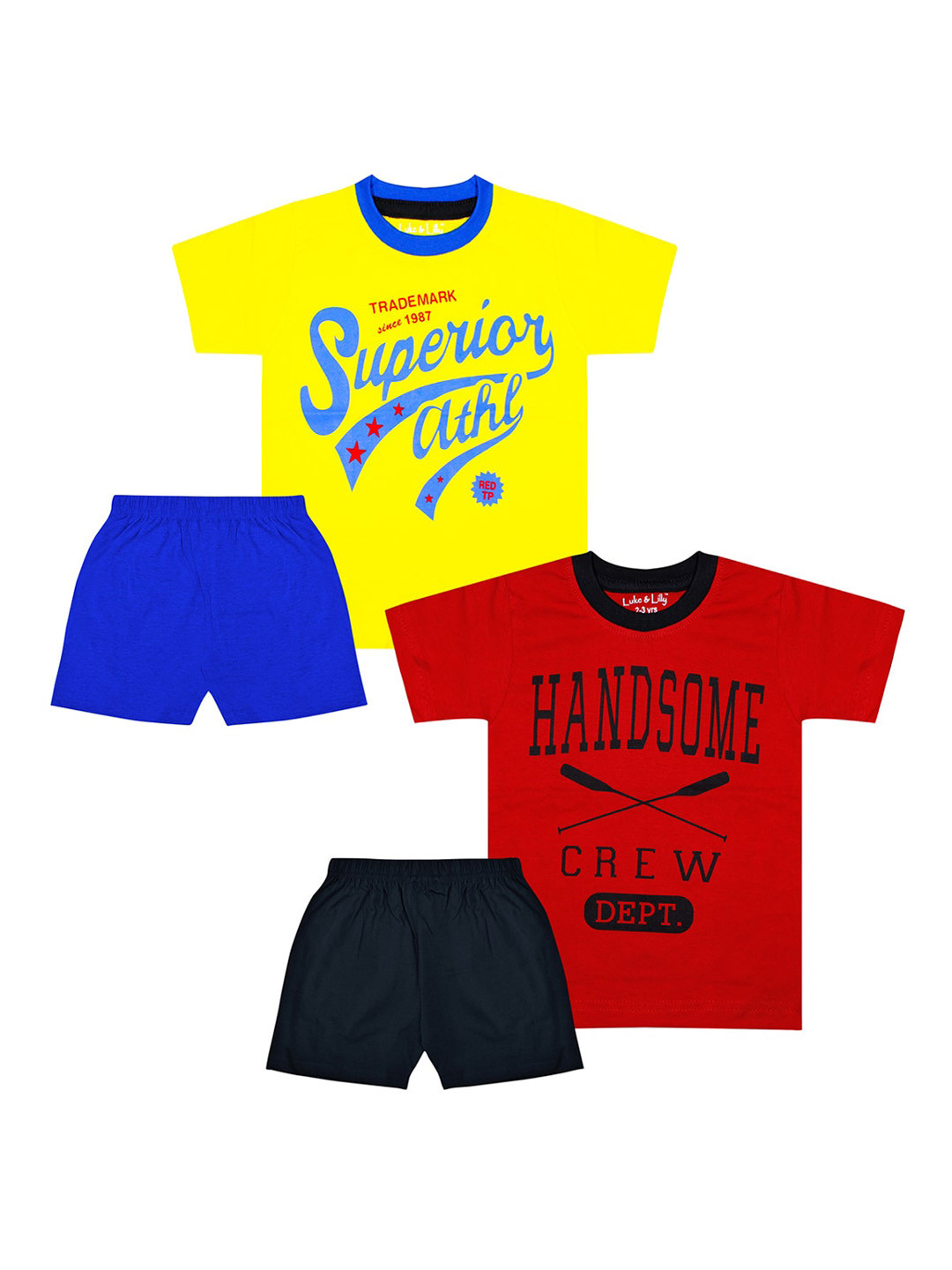 

Luke & Lilly Boys Pack Of 2 Printed T-shirt with Shorts, Red