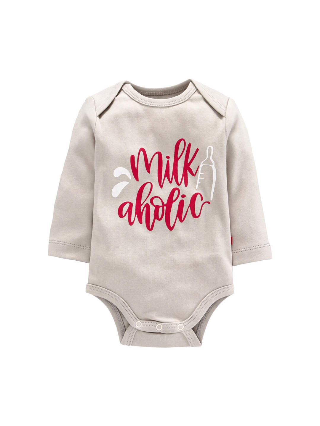 

Nino Bambino Infants Beige & Red Printed Pure Organic Cotton Bodysuit