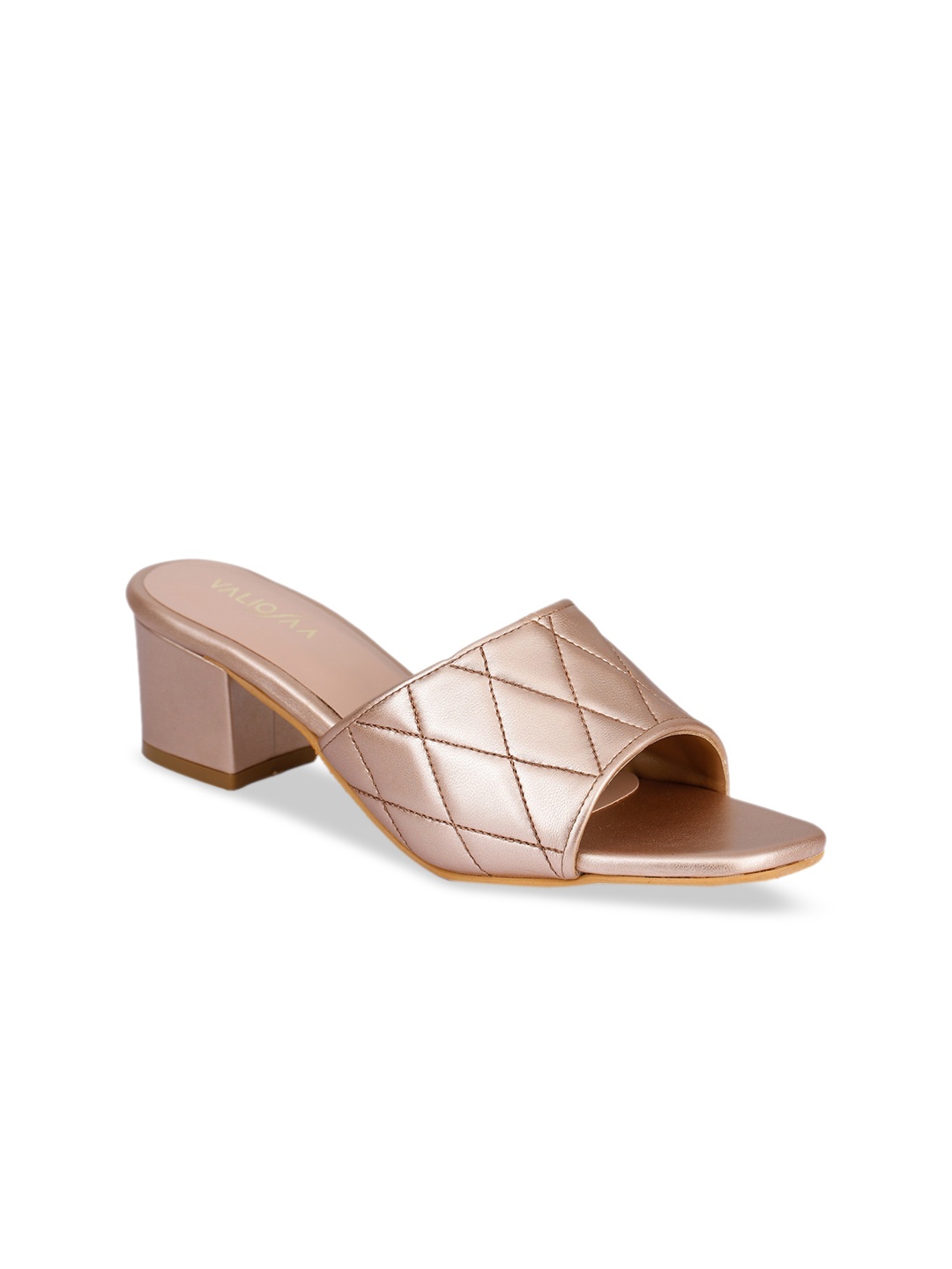 

VALIOSAA Women Rose Gold Printed Mules