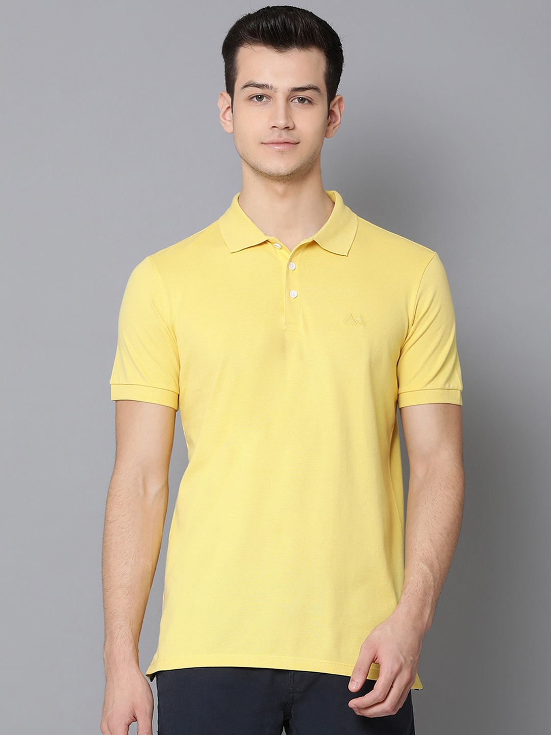 

LINDBERGH Men Yellow Solid Polo Collar T-shirt
