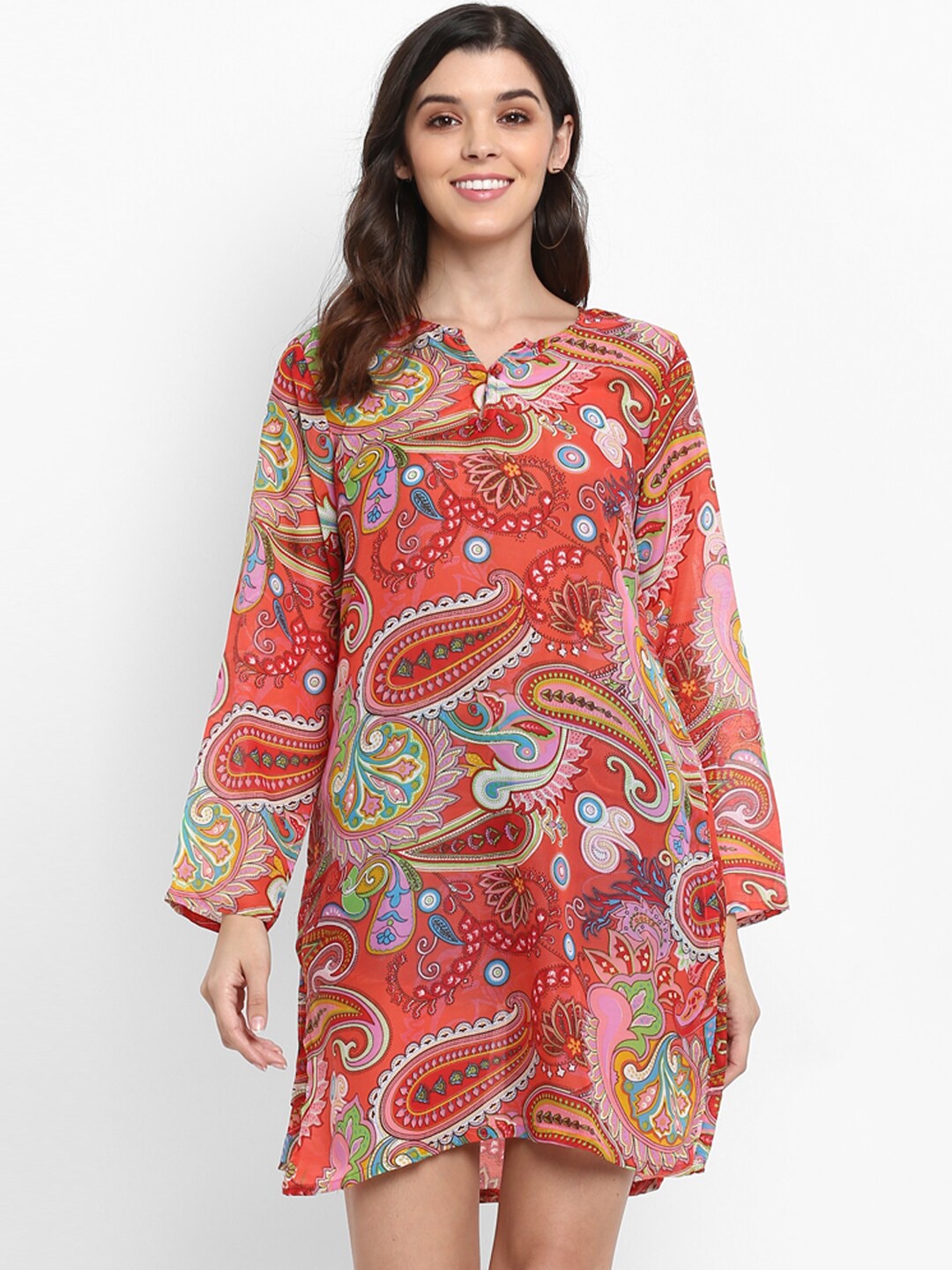 

Aditi Wasan Women Red & Blue Printed Tunic