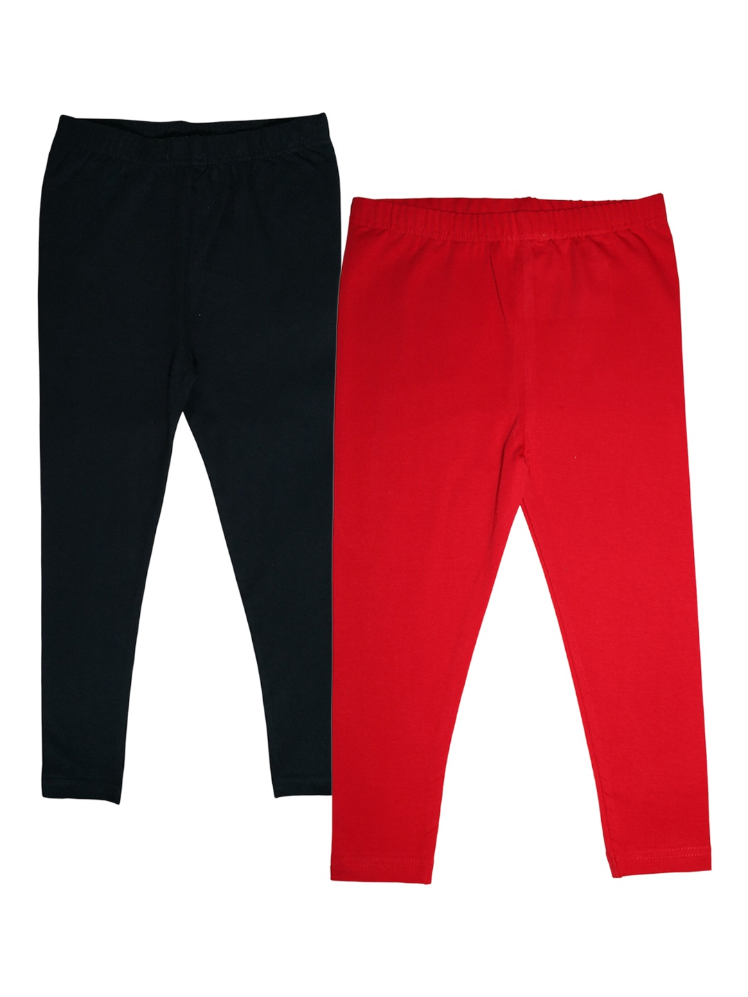 

KiddoPanti Girls Pack Of 2 Solid Ankle-Length Leggings, Black