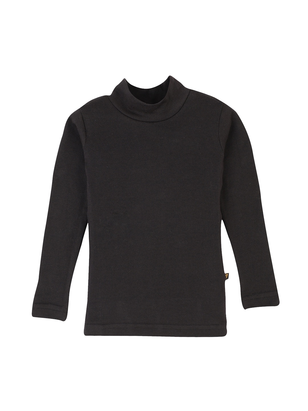 

PROTEENS Girls Black Solid Slim Fit High Neck T-shirt