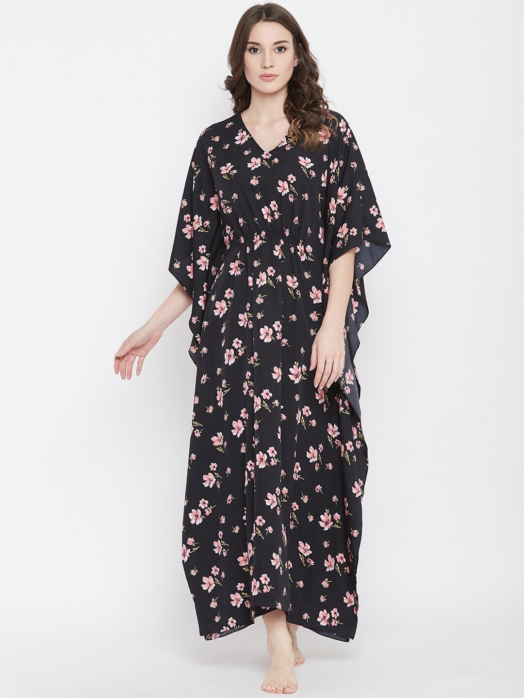 

Uptownie Lite Women Kaftan Nighty, Black
