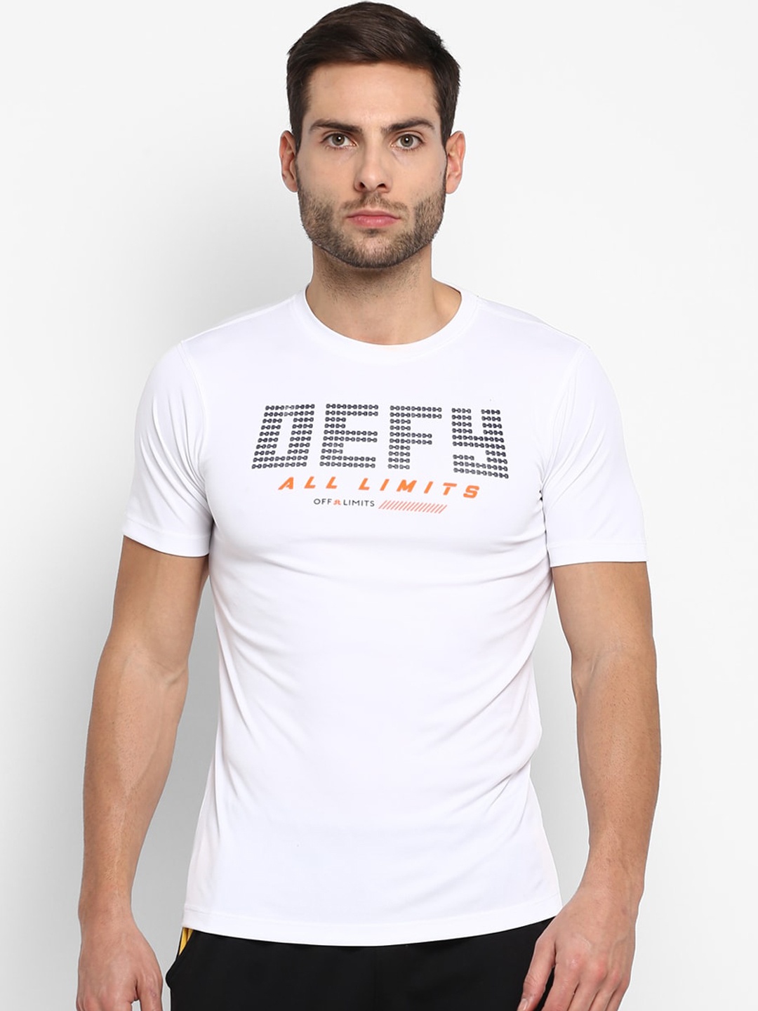 OFF LIMITS Men White & Black Printed Round Neck T-shirt