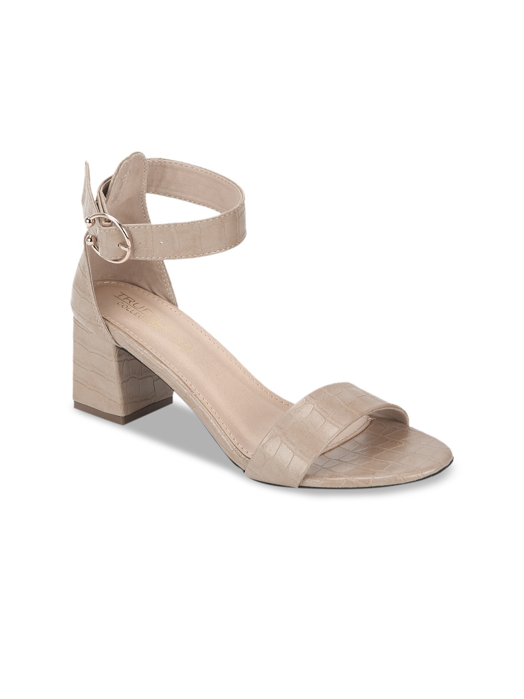 

Truffle Collection Women Beige Solid Block Heels