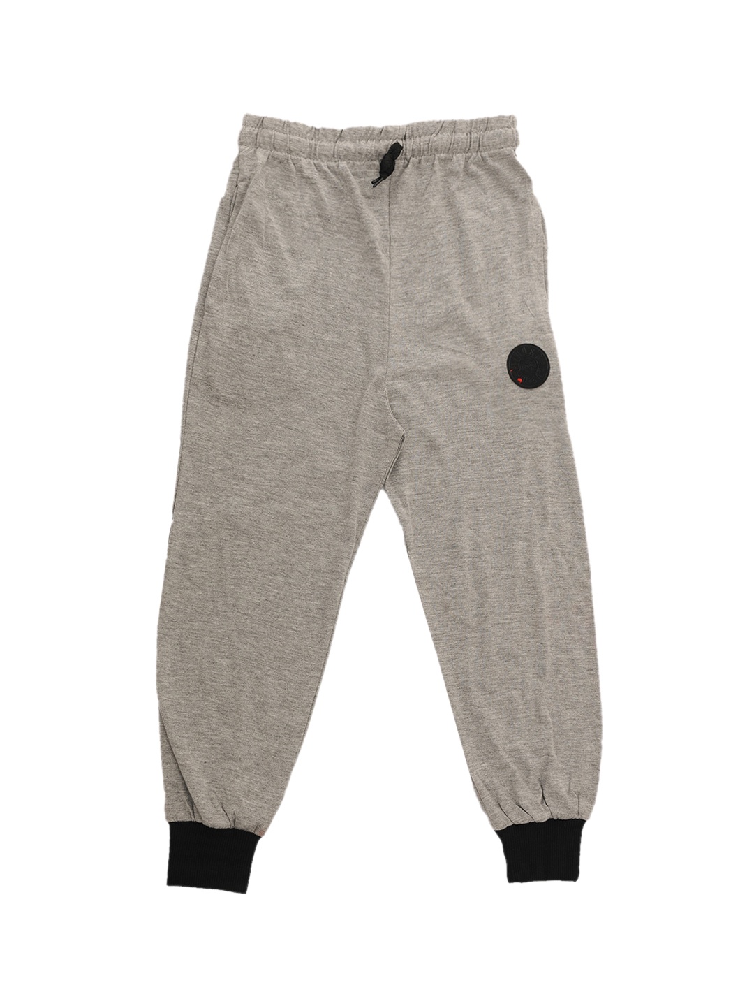 

TINY HUG Boys Grey & Black Solid Slim-Fit Joggers