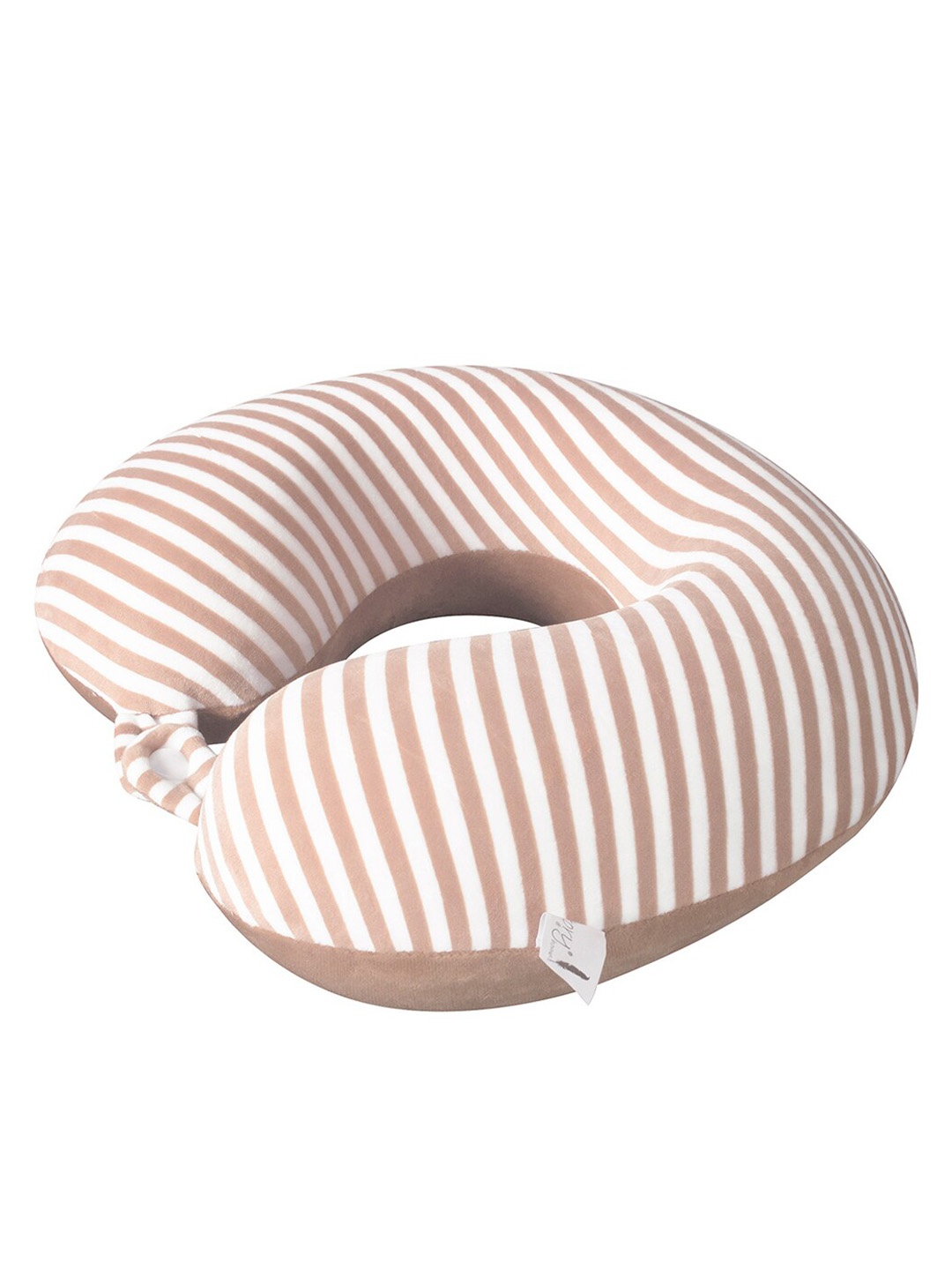 

Story@home Unisex Brown & White Striped U-Shaped Memory Foam Travel Neck Pillow