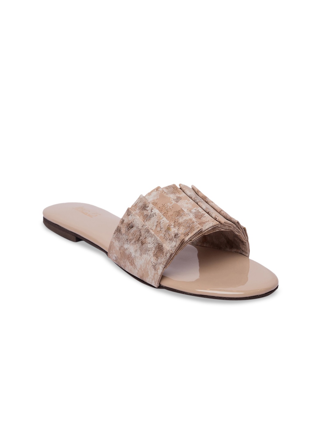 

Inc 5 Women Beige Solid Open Toe Flats