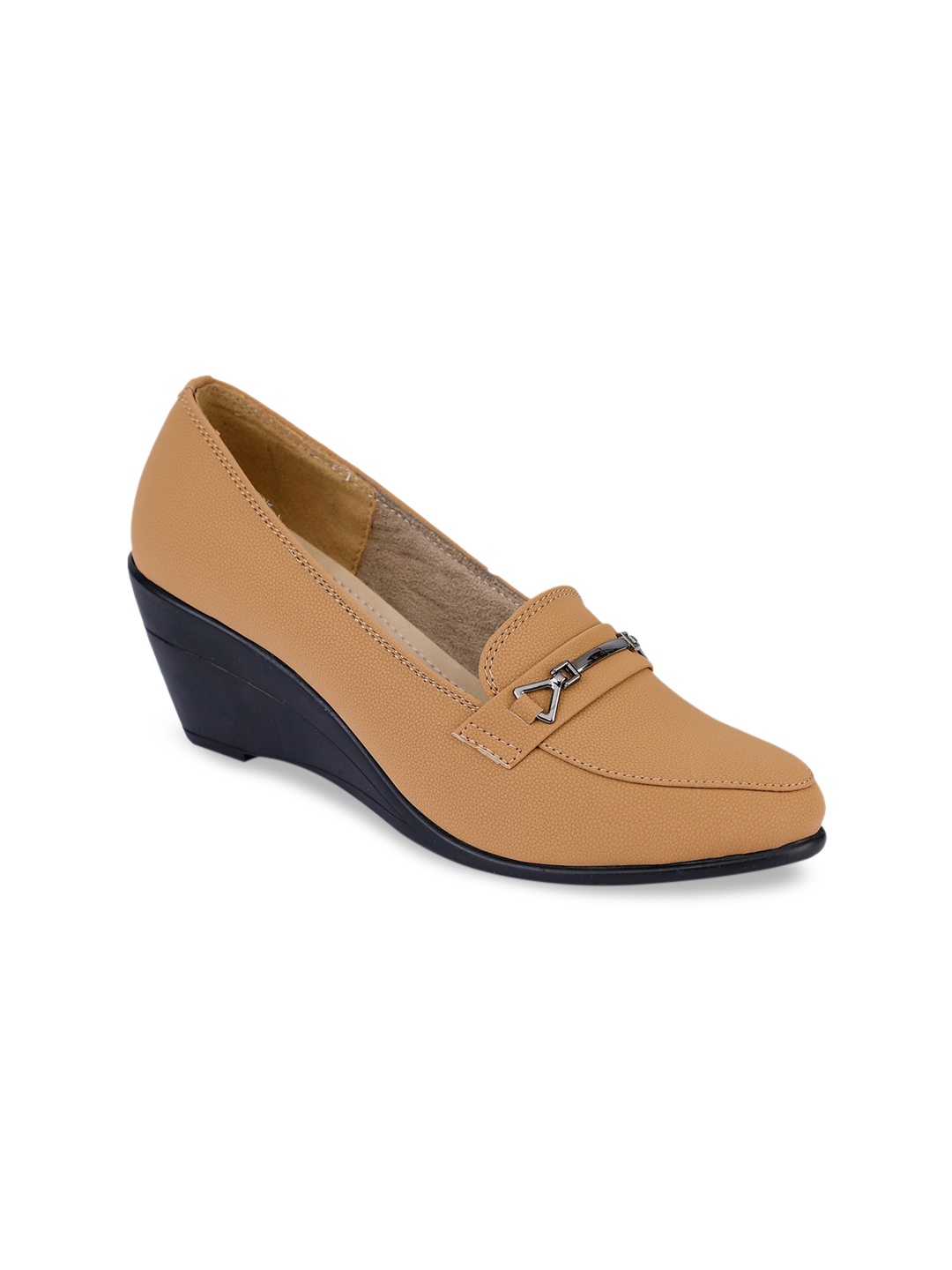 

VALIOSAA Women Tan Brown Textured Pumps