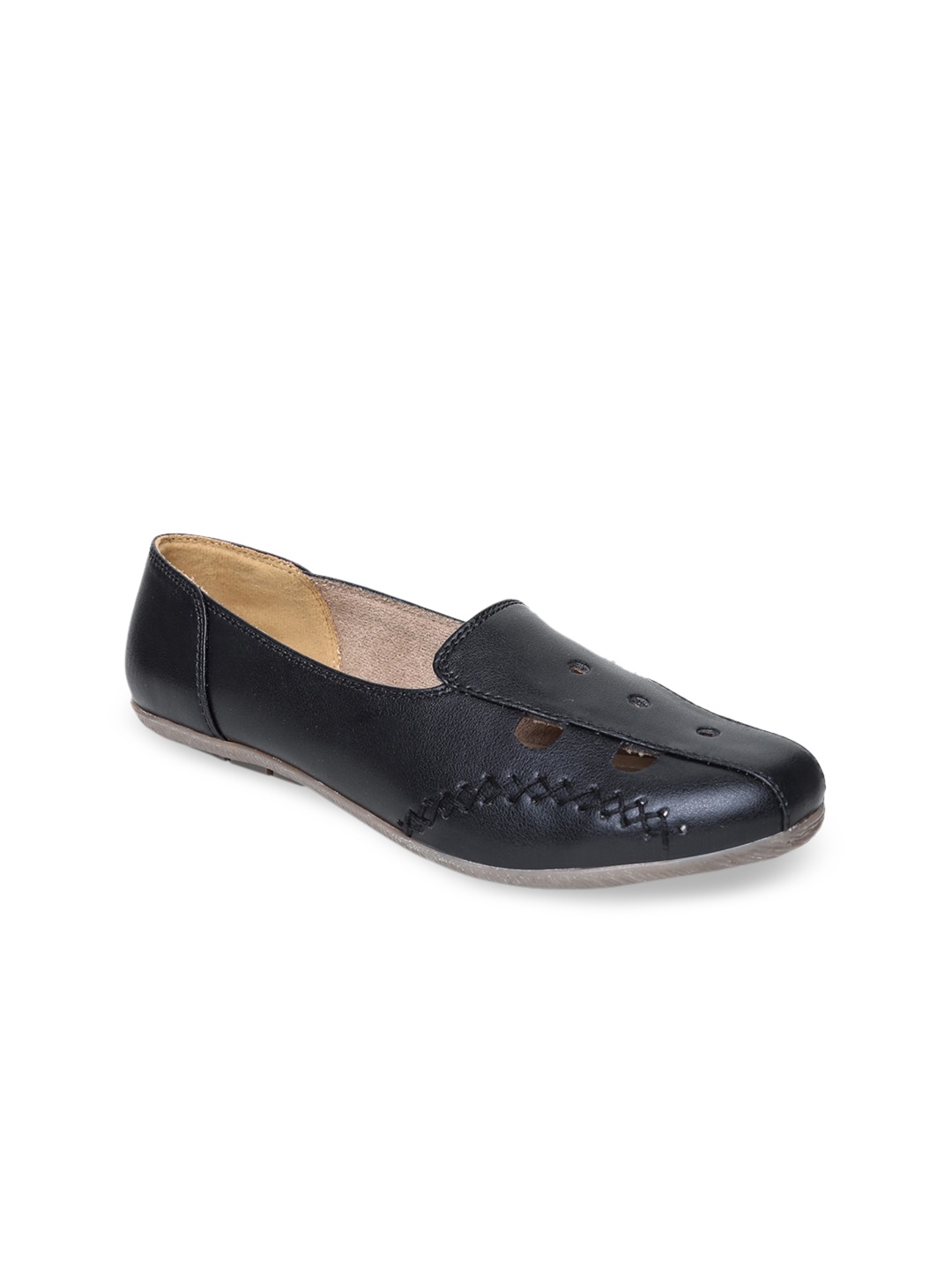 

VALIOSAA Women Black Textured Mojaris