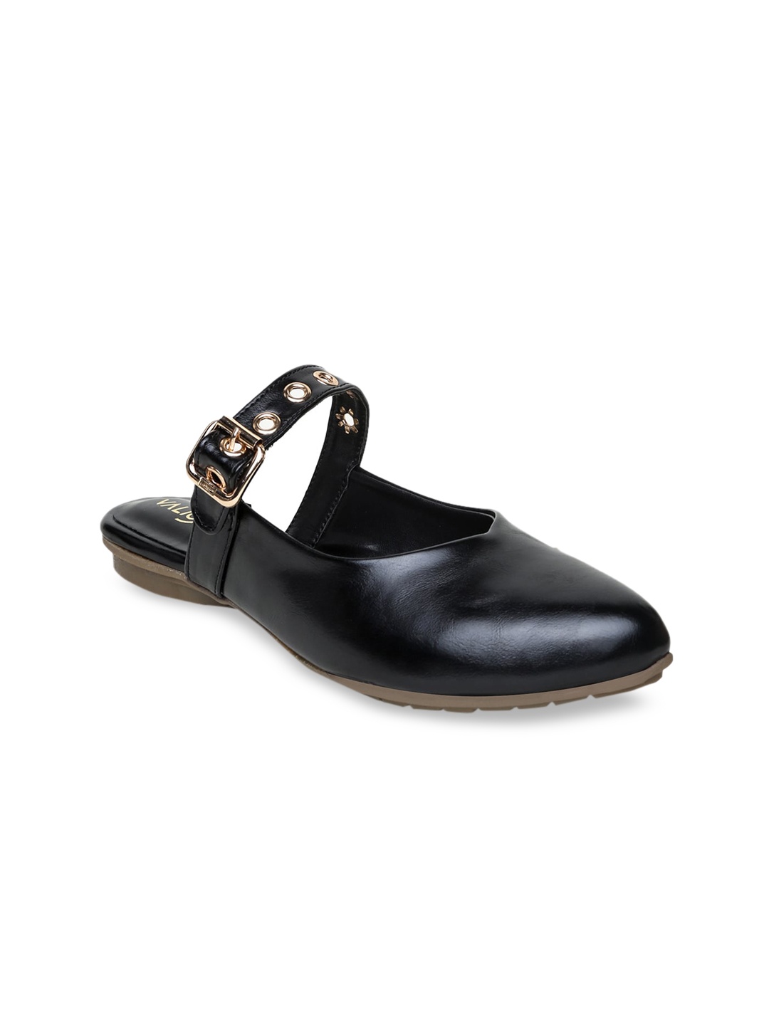 

VALIOSAA Women Black Solid Mules