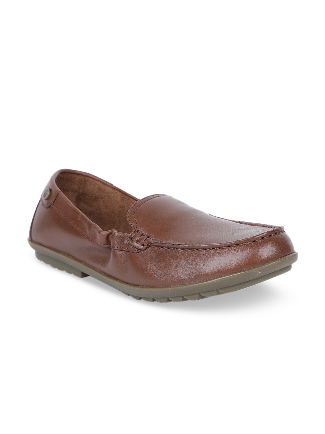 

Hush Puppies Women Brown Leather Loafers
