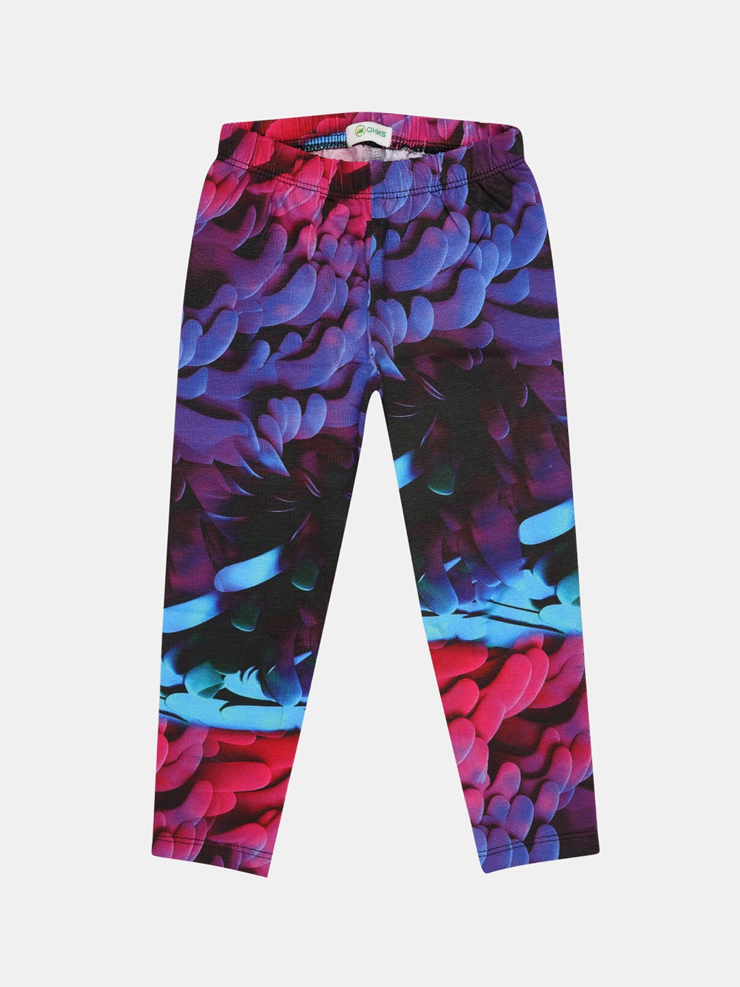 OHMS Girls Blue & Pink Digital Printed Leggings