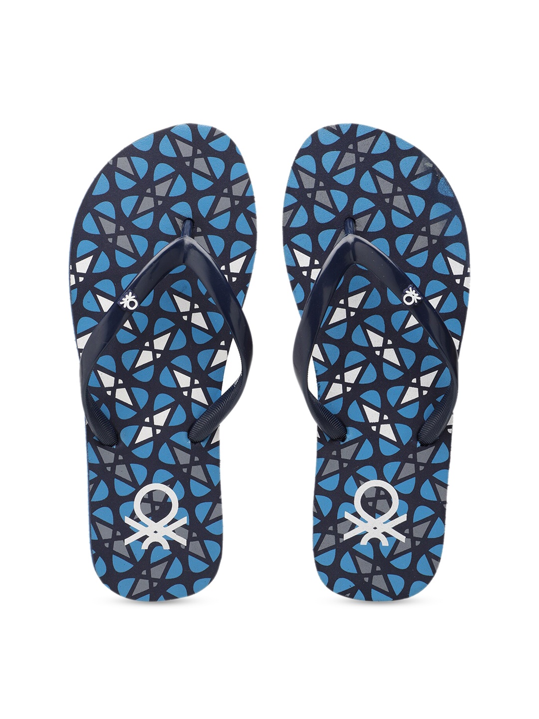 

United Colors of Benetton Women Navy Blue Printed Thong Flip-Flops