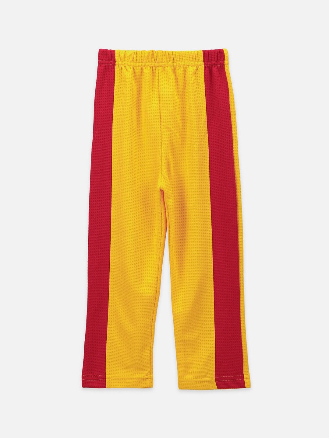 

LilPicks Boys Yellow & Red Colourblocked Straight-Fit Track Pants
