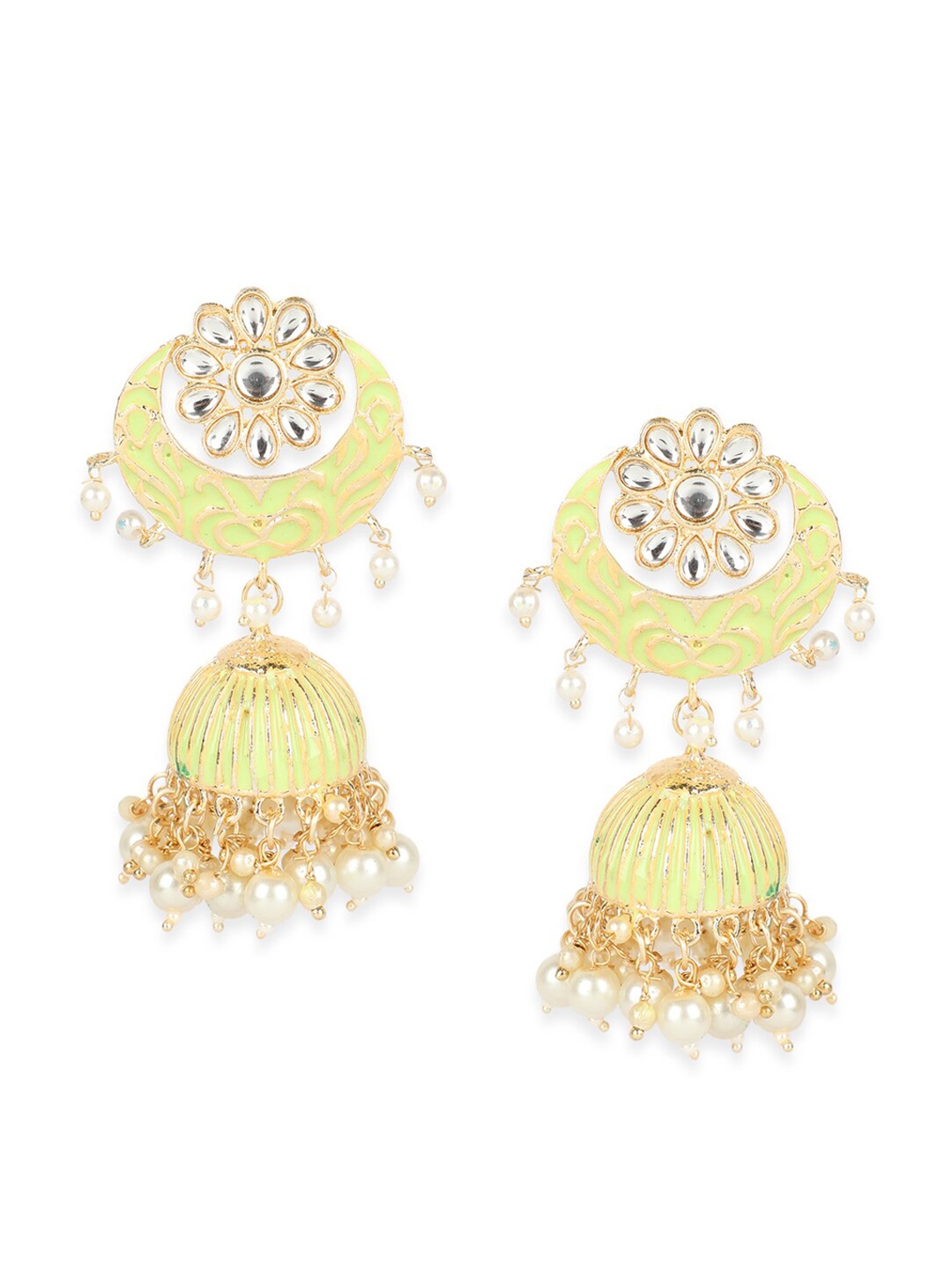 

ANIKAS CREATION Gold-Plated Dome Shaped Jhumkas