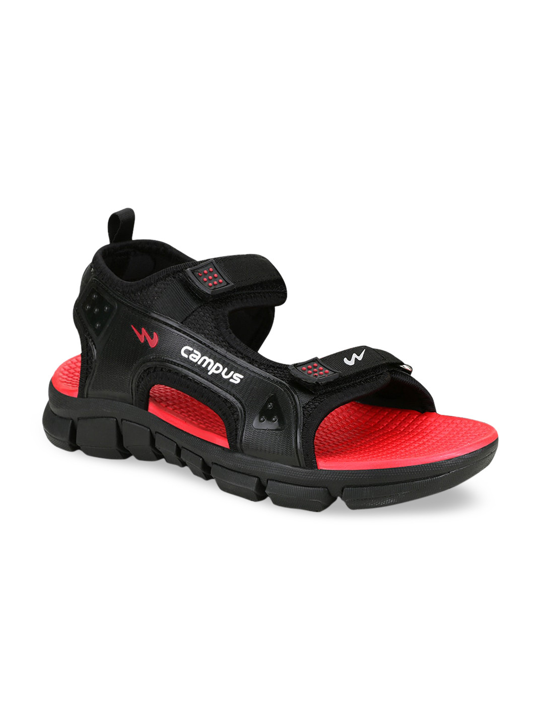 

Campus Men Black & Red Shoe-Style Sandals