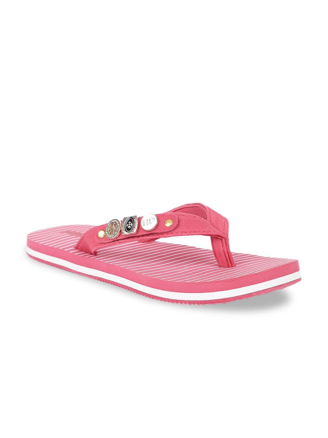 

Hush Puppies Women Pink Striped Thong Flip-Flops