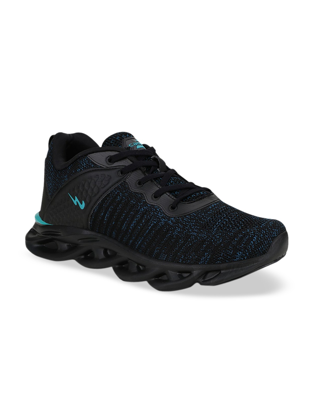 

Campus Men Black & Blue Woven Design Running Shoes