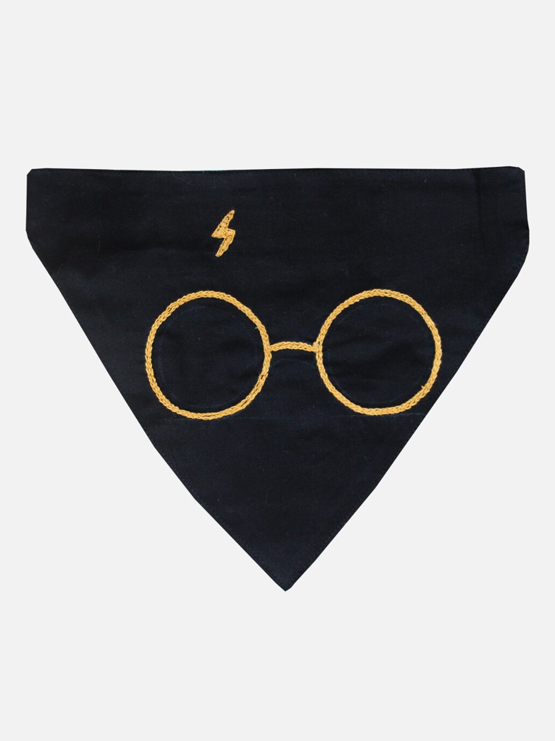 

LANA PAWS Black & Yellow Embroidered Dog Bandana Scarf