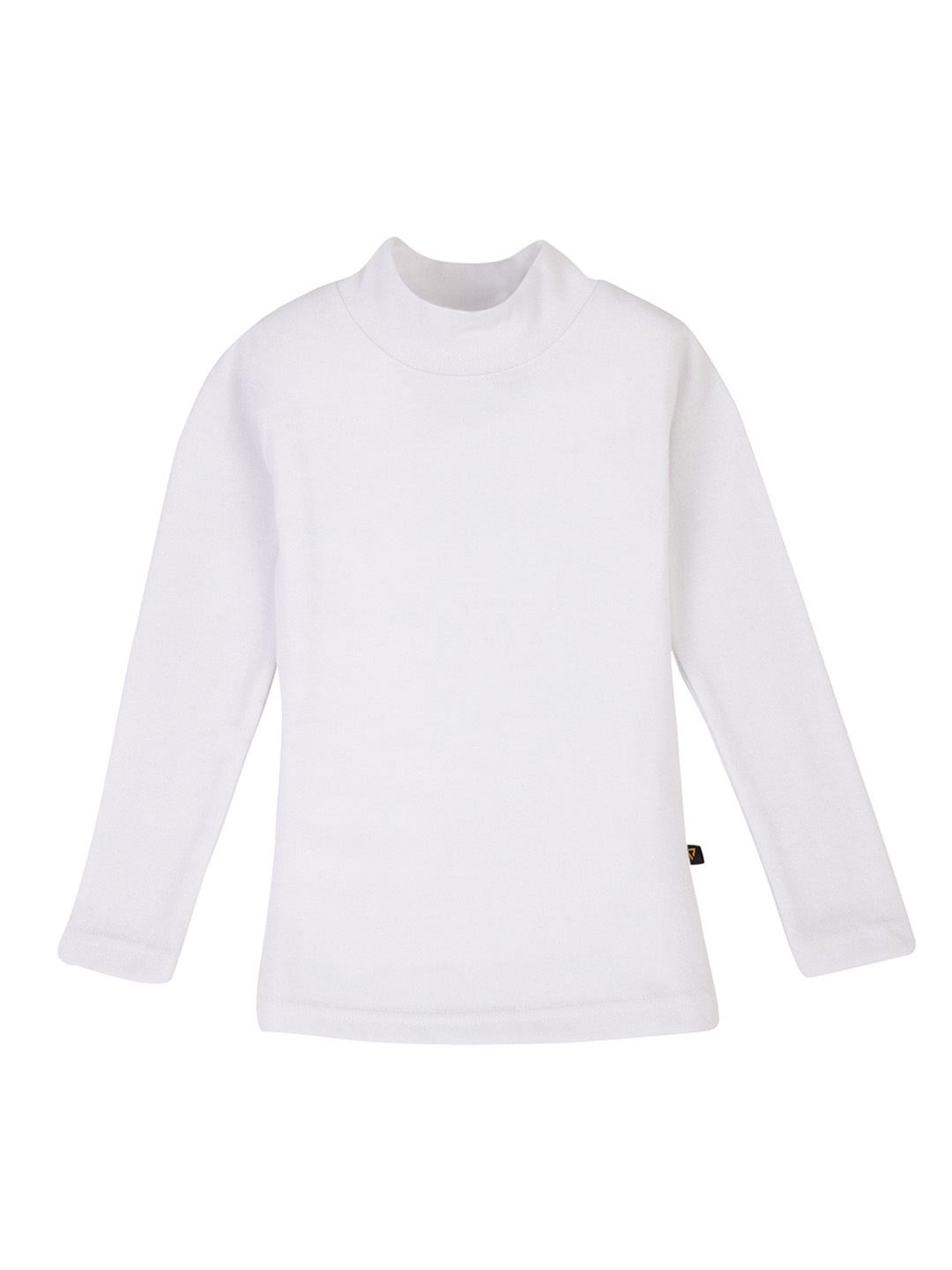 

PROTEENS Girls White Solid Slim Fit High Neck T-shirt