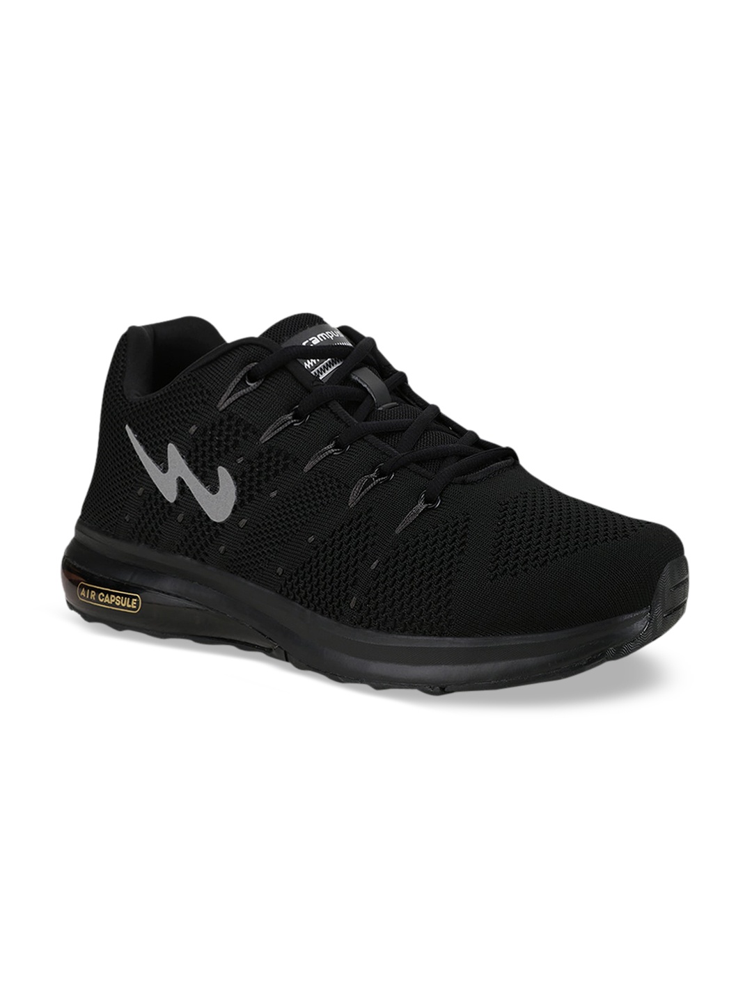 

Campus Men Black Peris Woven Design Running Shoes