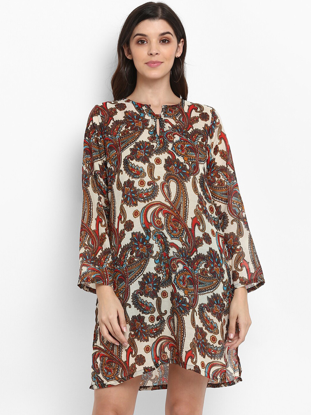 

Aditi Wasan Women Off-White Printed A-Line Dress
