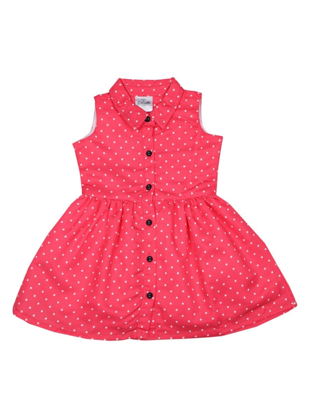 

Doodle Girls Pink Printed Fit and Flare Dress