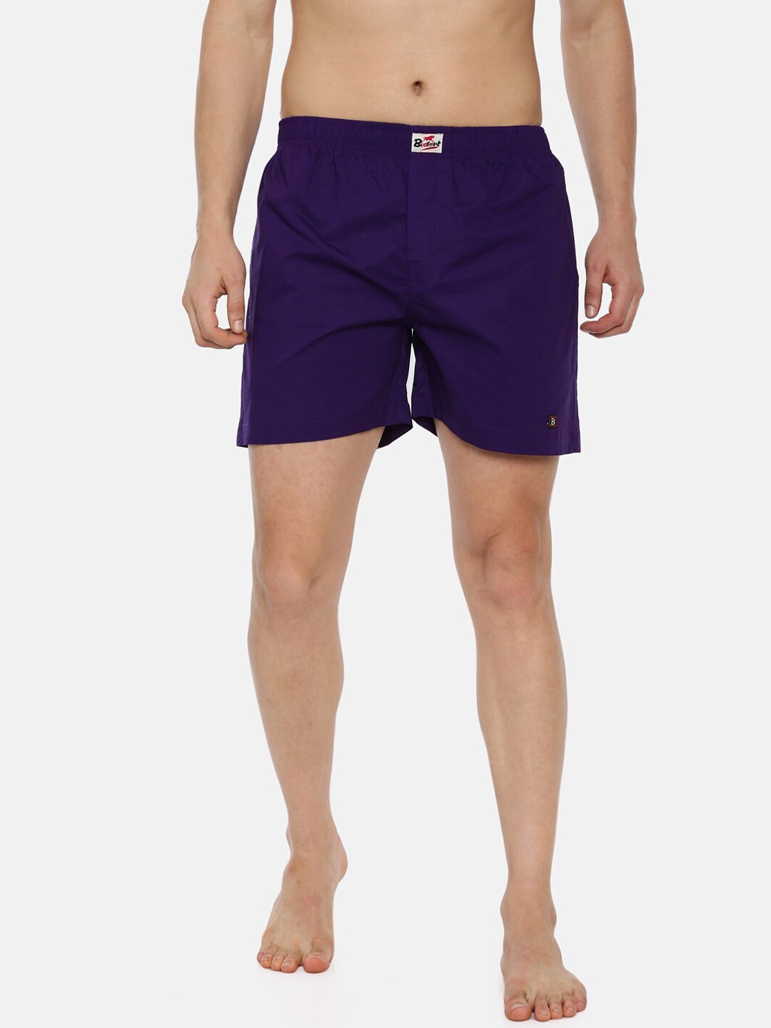 

Bushirt Men Purple Solid Pure Cotton Boxers BX00122