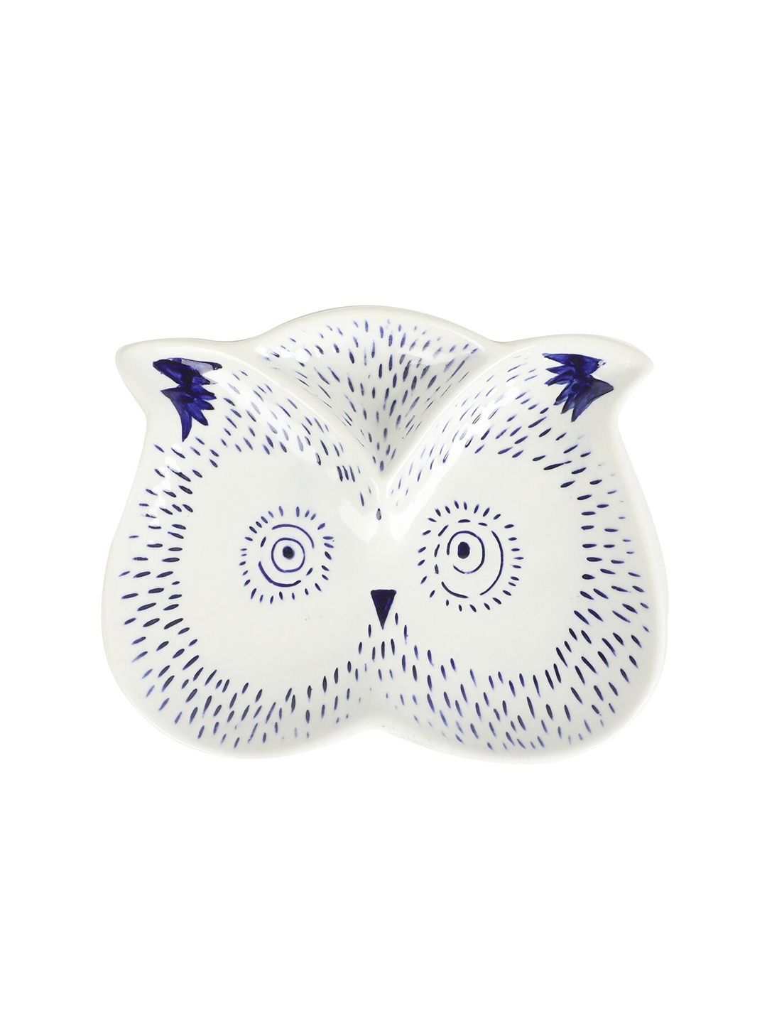 

Chumbak White & Blue Loony Owl Blue Trinket Tray