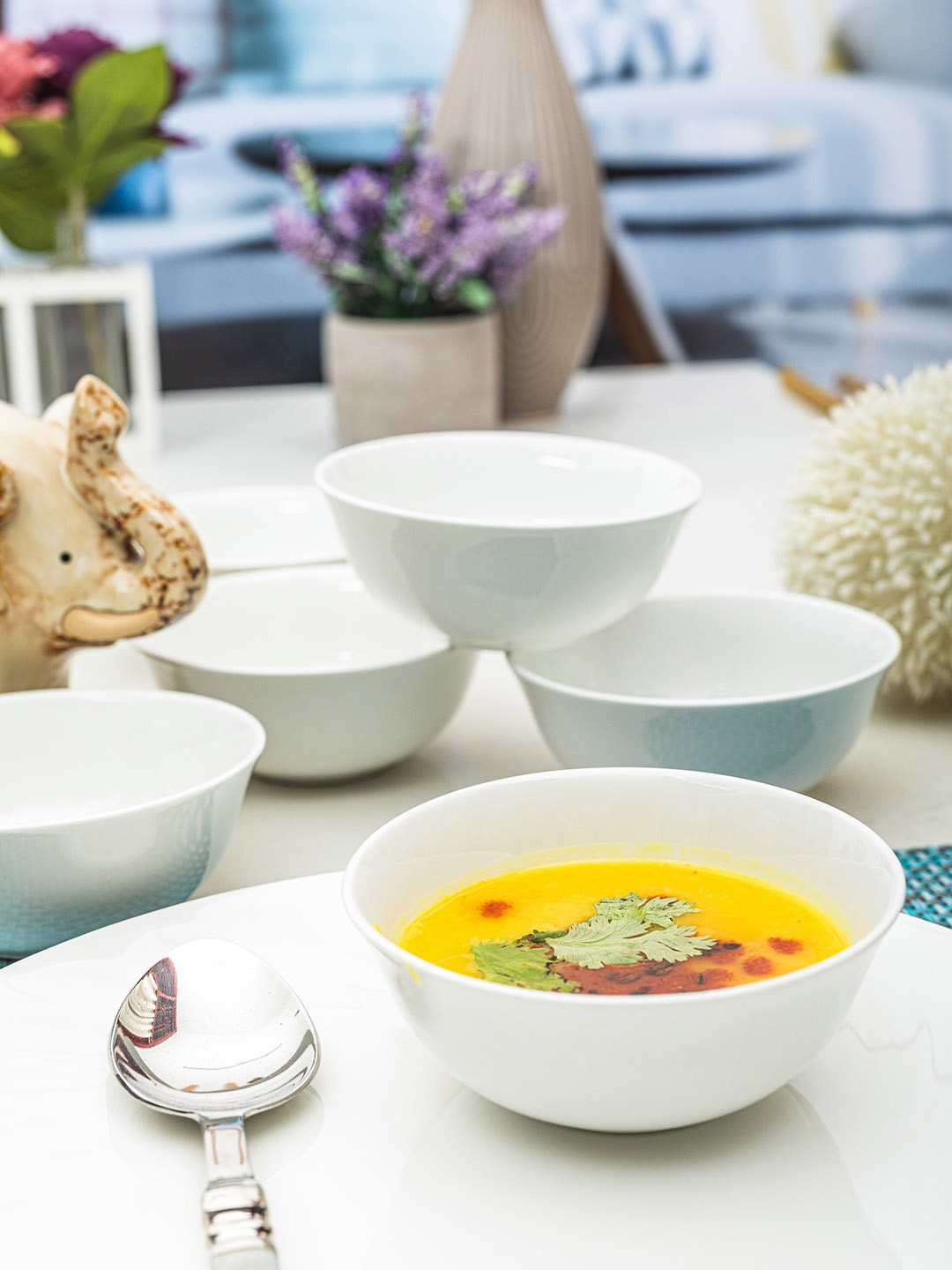 

GOODHOMES White 6 Pcs Solid Bowl Set