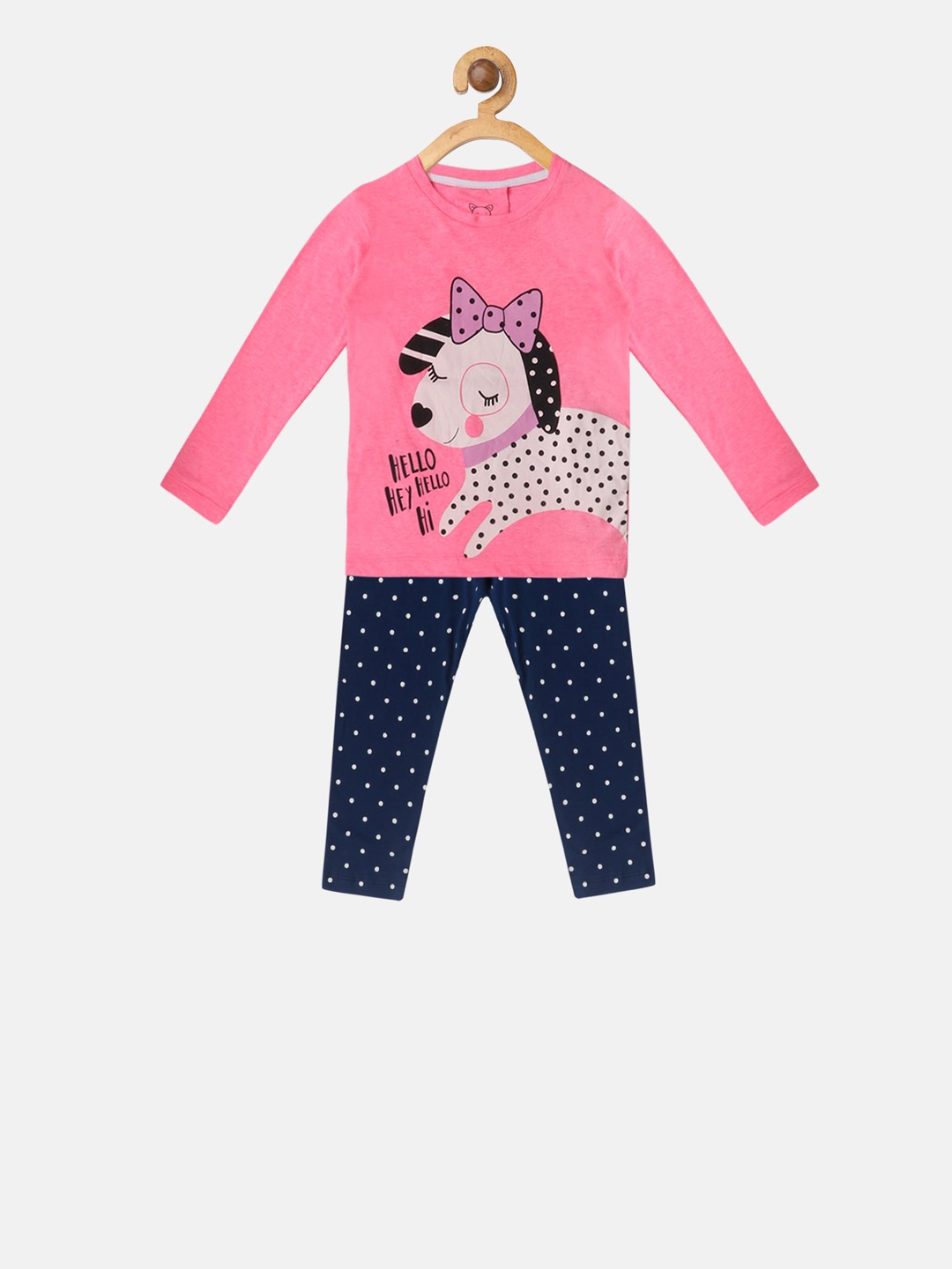 

United Colors of Benetton Girls Pink & Blue Printed Nightwear