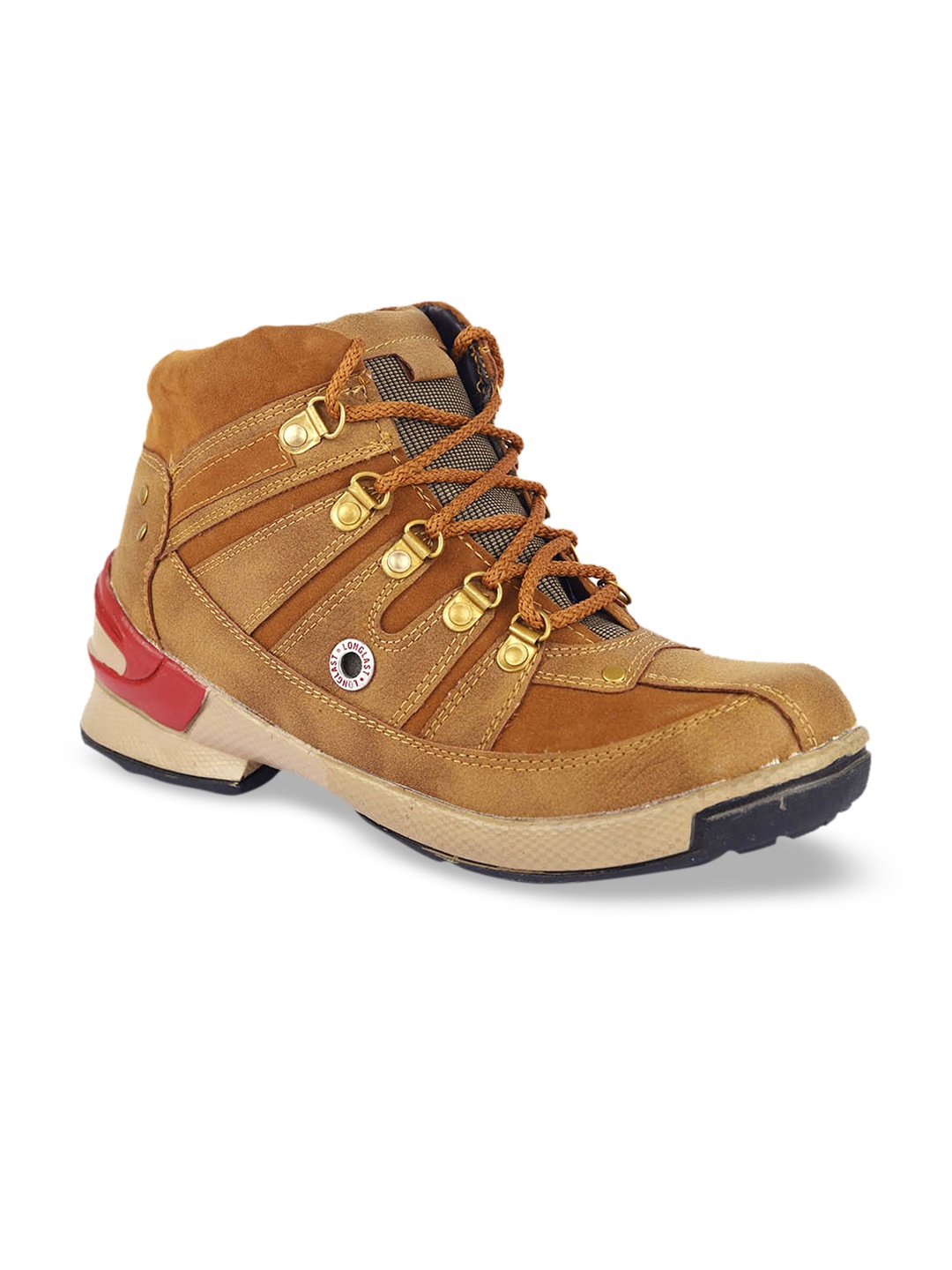 

Fashion Victim Men Tan Brown Solid Synthetic Suede High-Top Flat Boots