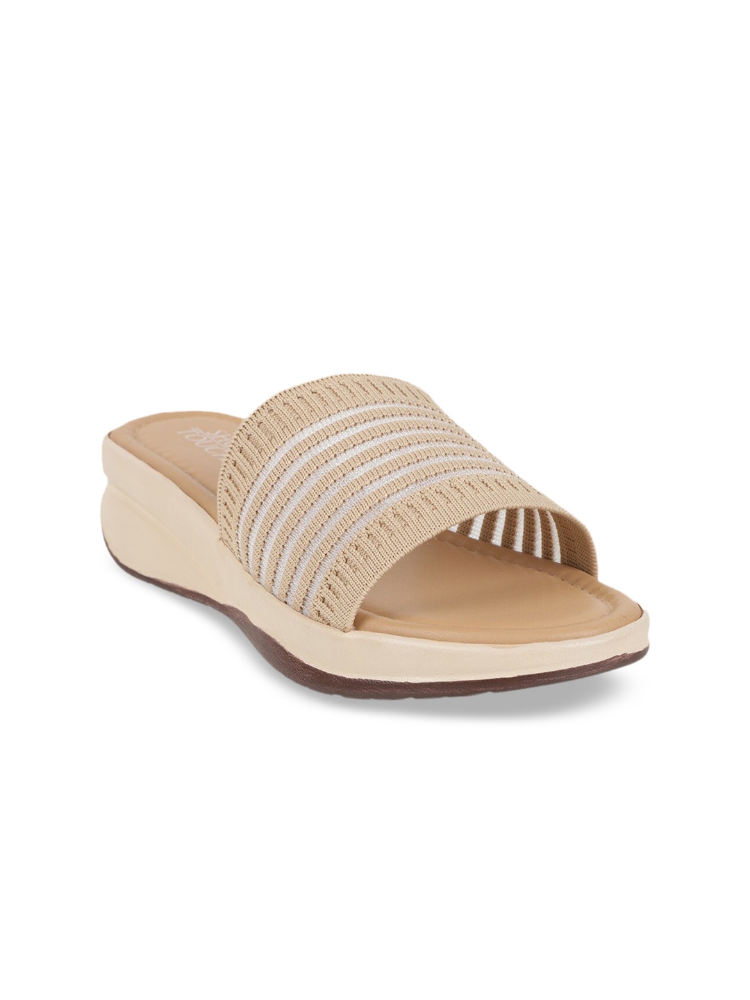 

SHUZ TOUCH Women Beige Woven Design Heels