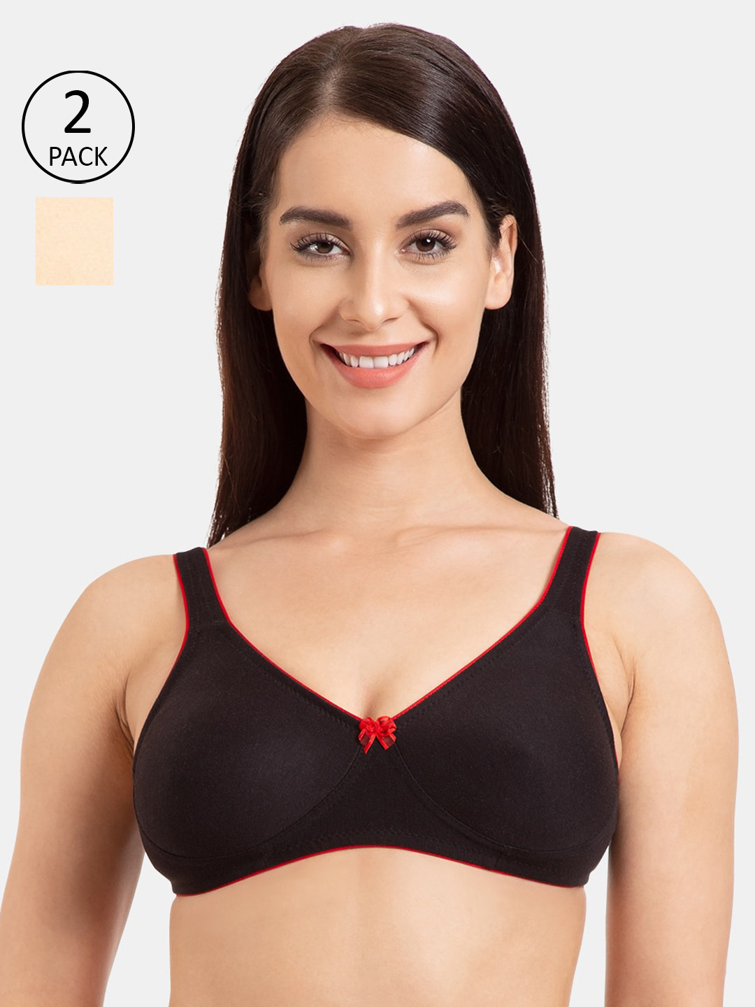 

Tweens Pack of 2 Solid Non-Wired Non Padded T-shirt Bra, Beige