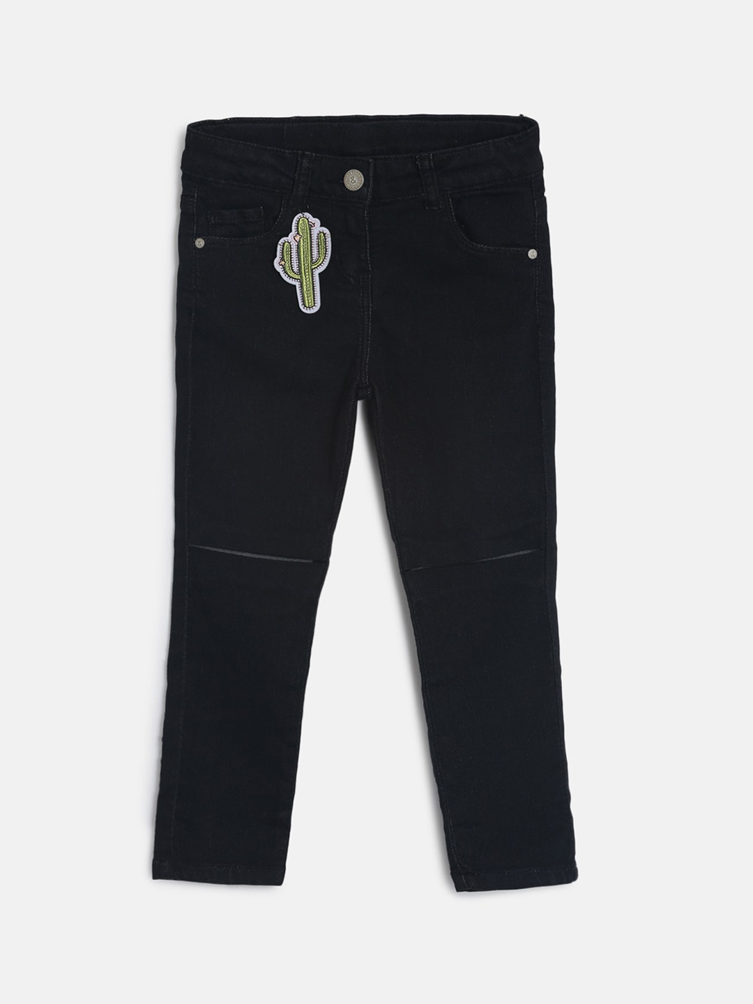 

TALES & STORIES Girls Black Slim Fit Mid-Rise Clean Look Jeans