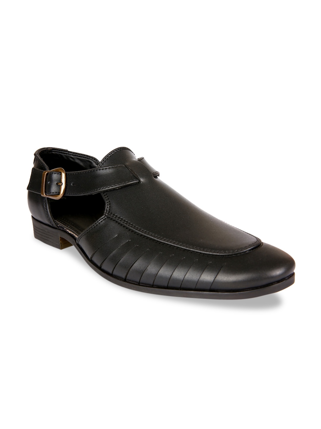

San Frissco Men Black Solid Mojaris